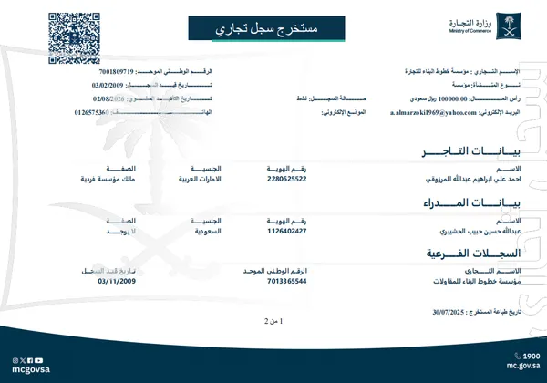 Commercial registration — scanned document