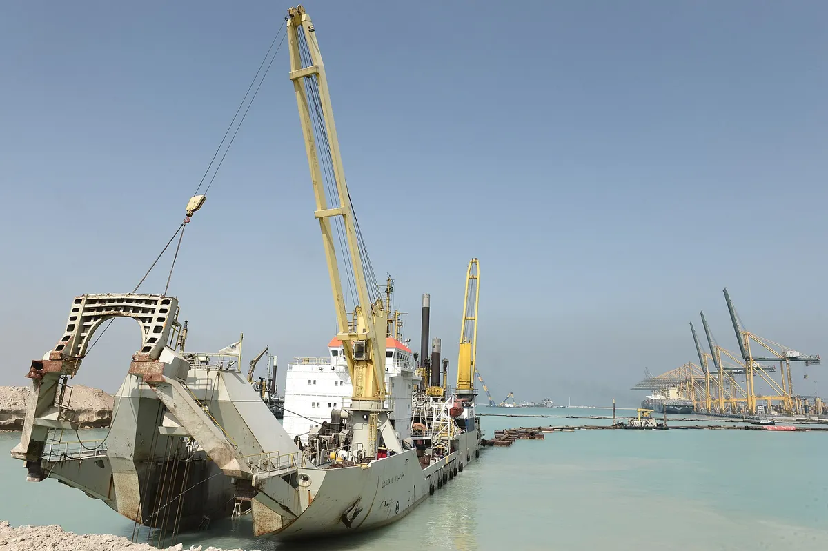 Marine crane works at King Abdullah Port, KAEC