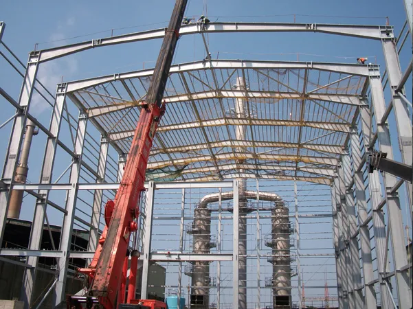 Steel structure fabrication and erection on site